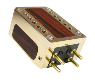 Audio Musikraft Phono Cartridge Gold Plated Mirror Polished Bronze Series Nitro 1 (rear left view)